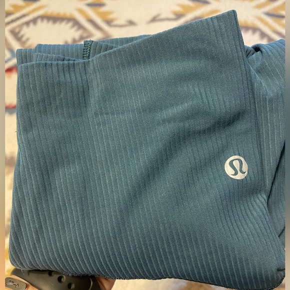 Lululemon Align Ribbed High Rise Legging Pant 25" Green Jasper Size 0 - Picture 4 of 5